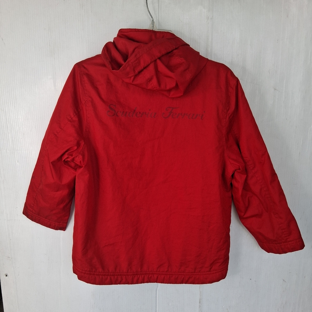 Scuderia Ferrari Red Hooded Windbreaker Jacket Kids Size M